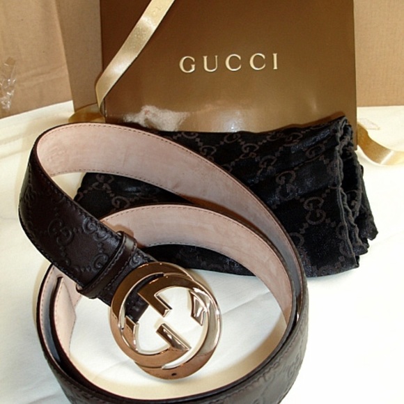 gucci embossed leather belt